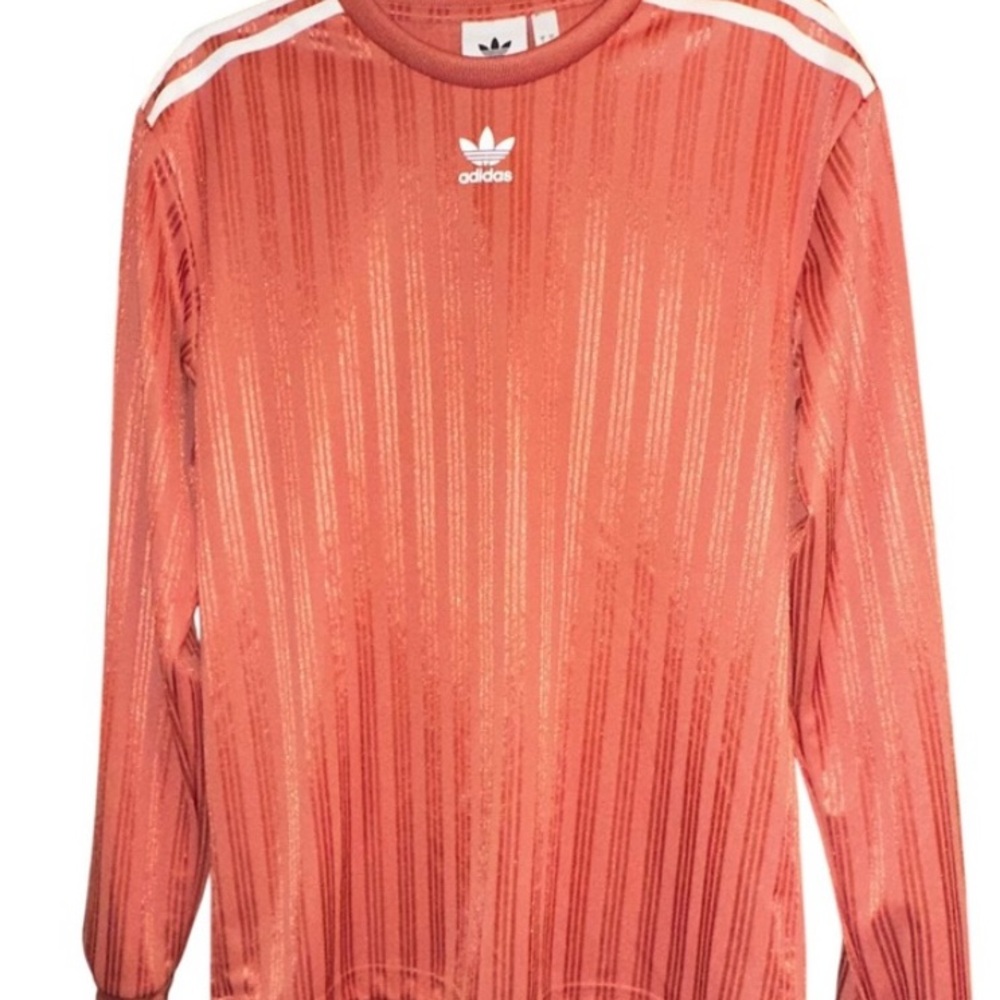 NWOT Adidas Long Sleeve w Sparkle Striped Athleisure T-Shirt S